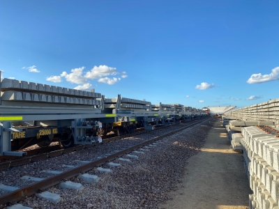 Supply supports on railway carriage for export to Australia